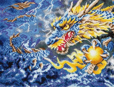 DIAMOND DOTZ DD12.007, Originele 5D Diamond Painting Set Mythical Dragon, Knutselpakket met 39.032 Ronde Steentjes, Dotz voor Volwassenen, Hobbypakket ca. 68x47 cm voor Kinderen Vanaf 8 Jaar