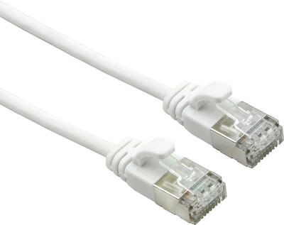 ROLINE U/FTP DataCenter Kabel Cat.7, LSOH, met RJ45 connectoren (500 MHz / Class EA), extra dun, wit, 2 m