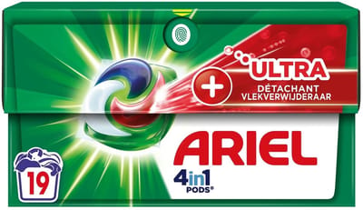 Ariel 4in1 Wasmiddel Pods +Ultra Vlekverwijderaar - 19 Wasbeurten