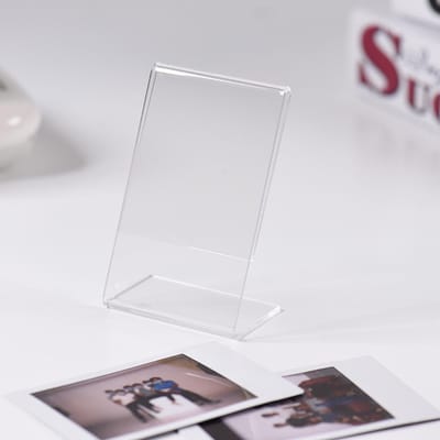 3 Pakken 3 inch L-vorm Acryl Fotolijst Transparante Mini Standaard Compatibel met Fujifilm Instax Mini 8 8+ 70 7s 90 white