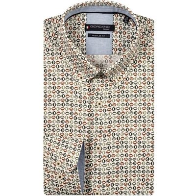 Giordano Overhemd Ivy Soft Oxford Allover Graphic Pattern Groen-Multi / male