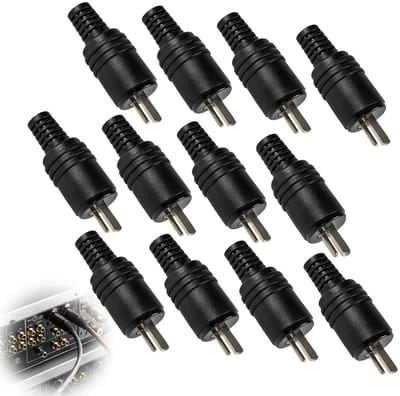 12 stuks DIN 2-polige luidsprekerstekkers, DIN 2-polige luidsprekerconnectoren, naadloze hifi-audio-aansluiting voor versterker, vintage luidsprekers, stereosysteem en doe-het-zelfprojecten