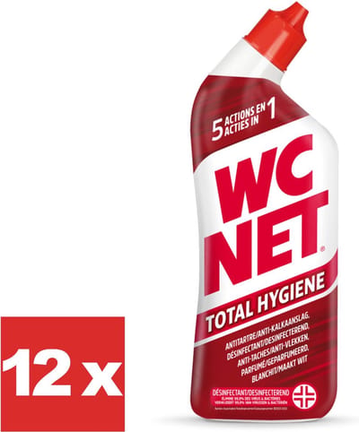 WC NET Toiletreiniger - Desinfecterend - 12 flessen - Voordeelverpakking