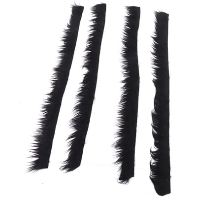 4 stuks Nepbont Stof 2x60 inch Effen Kleur Zacht Comfortabel Wasbaar Pluizig Zwart Nepbont voor Tafelblad