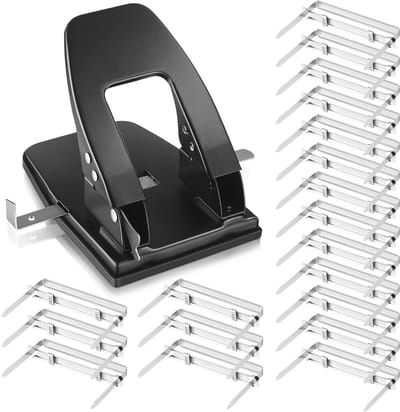 Heavy Duty 2-Gaats Perforator met 50 Papieren Bevestigingsmiddelen – Efficiënte en Strakke Oplossing voor Organisatie van Papierwerk