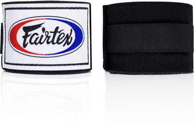 Fairtex Handwraps – Zwart – 4,5 Meter – Elastisch Katoen – Stevige Polsondersteuning – Voor Boksen & Kickboksen