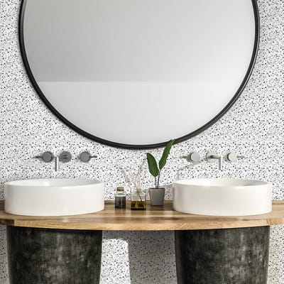 Zelfklevende tegelmuurstickers voor keuken en badkamer - 9 Cefalu Terrazzo tegelstickers - 9 stickers 10x10cm