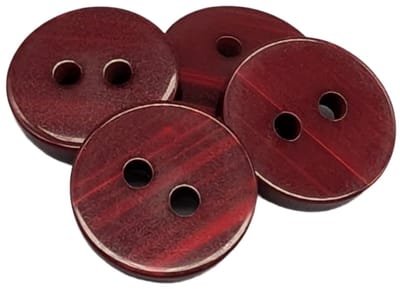 Knopen van imitatieparelmoer, omkeerbaar, 6 maten en 10 kleuren om uit te kiezen, 2 gaten voor baby's en overhemden, gemaakt en verzonden vanuit Spanje, bordeauxrood, maat 12 mm