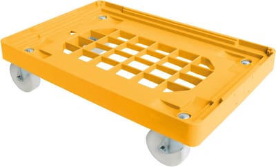 Alpac Transportroller - Rolplateau - Voor bakken en kratten - 600 x 400 x 180 mm - Geel