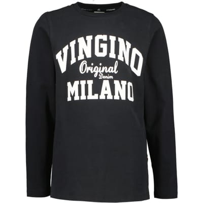 Vingino Tshirt-classic-logo-rnls Deep Black Maat: 16 | T-Shirts Outlet | Unisex | Zwart