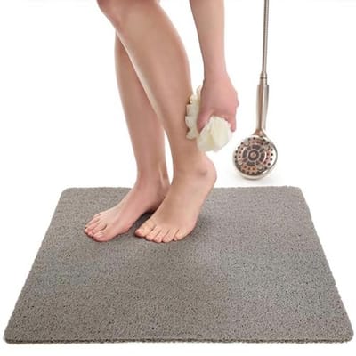 Vierkante antislip douchemat voor veilige badervaring - 24 x 24 cm grijs