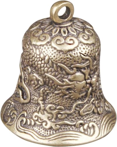 Messing Ambachtelijke Bel - Knutselbel Windgong - DIY Handwerk Projecten - Reliëf Draken Design - 3.4 cm - Goud