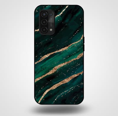 Smartphonica Telefoonhoesje voor OPPO A54 5G / A74 5G / A93 5G met marmer opdruk - TPU backcover case marble design - Groen Goud geschikt voor Oppo A54 5G;Oppo A74 5G;Oppo A93 5G