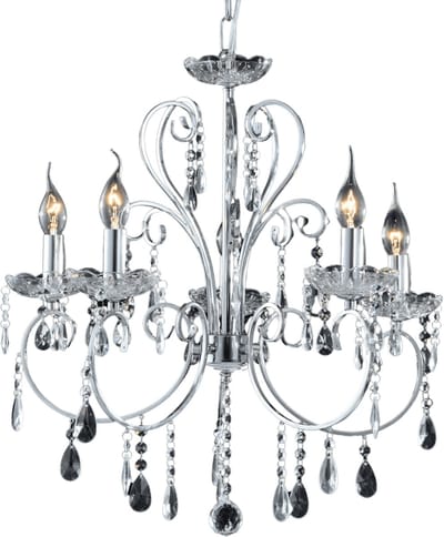 Kosilum - Pavia - Lamp - Zilver/Chroom - Metaal, kristal en glas