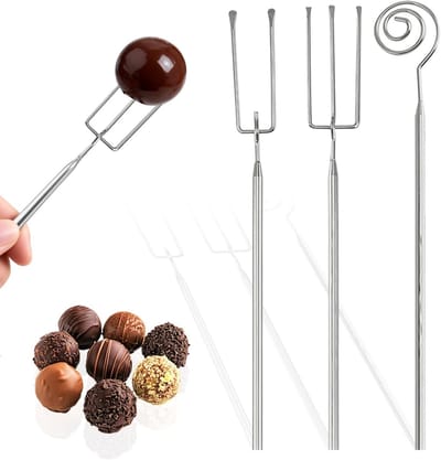 Set van 3 RVS Chocolade Vorken voor Chocolade, Kaas, Fruit, Salades en Fondue - Duurzaam en Ergonomisch voor Keuken en Feestjes