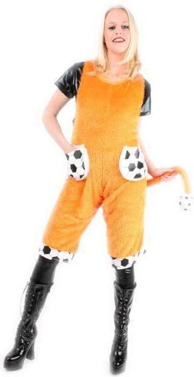 Voetbal Kostuum | Ludieke Holland Wk Voetbal Oranje Tuinbroek Kind | Maat 164 | Carnaval kostuum | Verkleedkleding