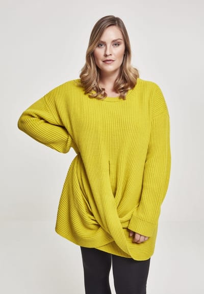 Urban Classics - Wrapped Sweater/trui - M - Geel