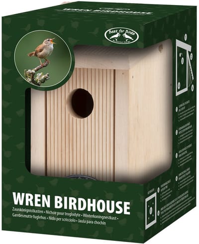 Esschert design - vogelhuisje - nestkast winterkoning - elzenhout - in cadeaudoos
