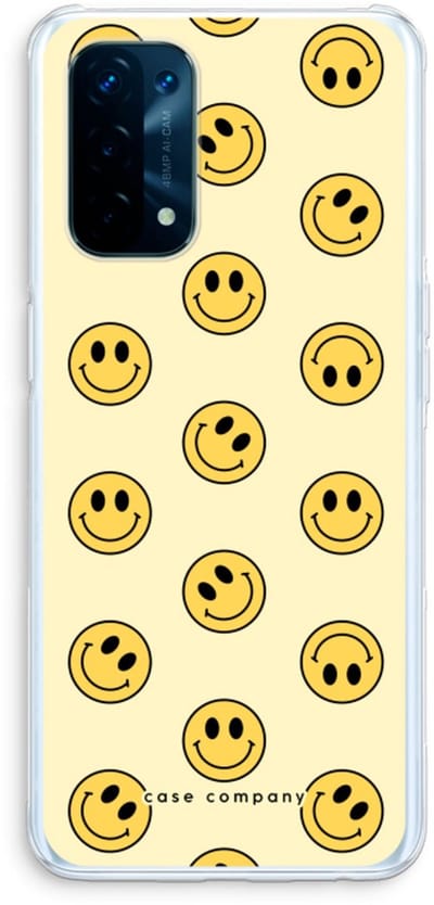 Case Company® - Hoesje geschikt voor Oppo A74 5G hoesje - Smiley N°2 - Soft Cover Telefoonhoesje - Bescherming aan alle Kanten en Schermrand