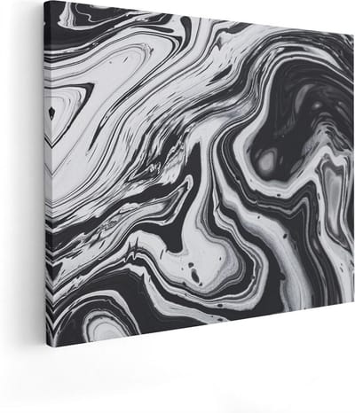 Artaza Canvas Schilderij Marmer Look - 50x40 cm - Wanddecoratie Abstract - Muurdecoratie Woonkamer - Kamer Accessoires