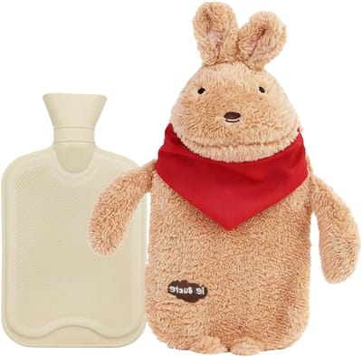 Schattige warmwaterkruik met pluche hoes, 1L - Perfect voor kinderen en volwassenen, ideaal voor warmte en comfort tijdens koude dagen