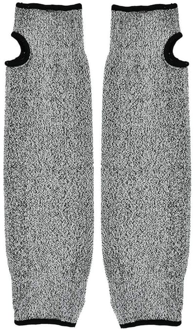 Mesbestendige Arm Bescherming voor Slachting en Metaalsmelten, 5-fasen Gesneden, HPPE+Nylon, Grijs, 1 Paar (L = 45 cm) - Veiligheid, Duurzaamheid, Comfort