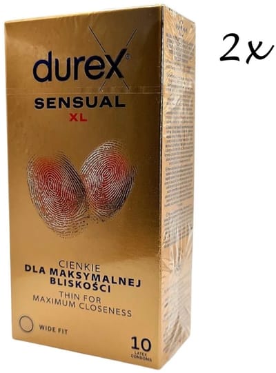 Durex Condooms - Sensual XL (=Nude XL) - 20 Stuks (2x 10 Stuks) - Huid op Huid Gevoel - Discreet Verzonden