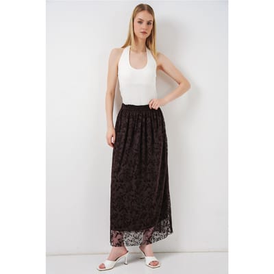 Bloemen Hoge Taille Maxi A-Lijn Rok