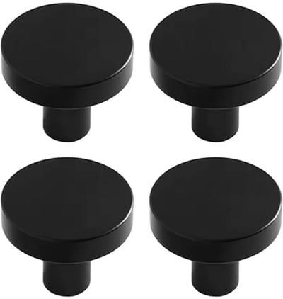 Finnacle - Zwart Aluminium Deurknopje - Ladeknop - Handvat 3CM 4 stuks Meubelknoppen - Kastknop