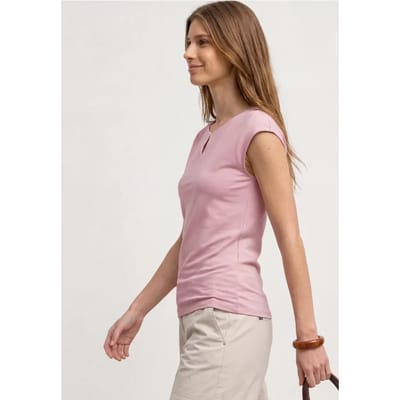 Shirt met afhangende schouders en uitsnijding