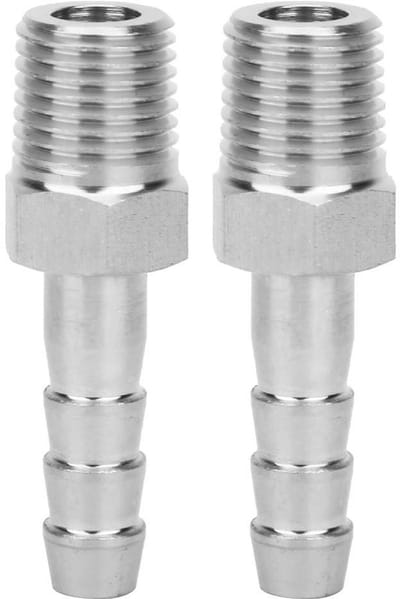 Dailygoody - Snelkoppeling Roestvrijstaal - 1/4 Inch Buitendraad - Snelle Aansluiting - Zilver - Hoogwaardige Koppeling - 2 Stuks