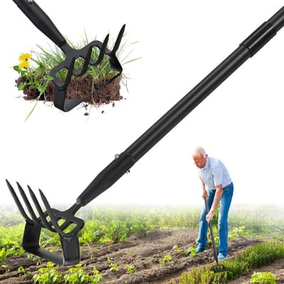 2-in-1 Stijgbeugelschoffel en Cultivator voor Effectief Onkruid Wieden en Grondbewerking