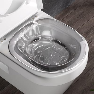 Zitbad Toilet - Bidet Opzet - Persoonlijke Hygiëne - Anti-overloop Ontwerp - 35x38x10cm - Transparant Grijs