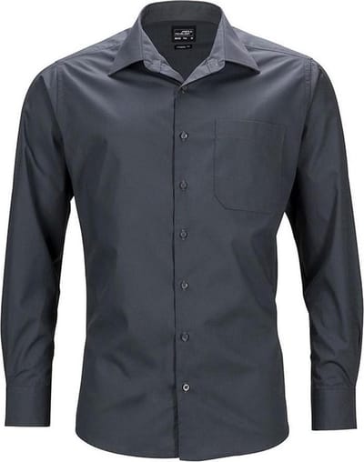 Daiber Heren Longsleeve Zakelijk Shirt (Koolstofgrijs)