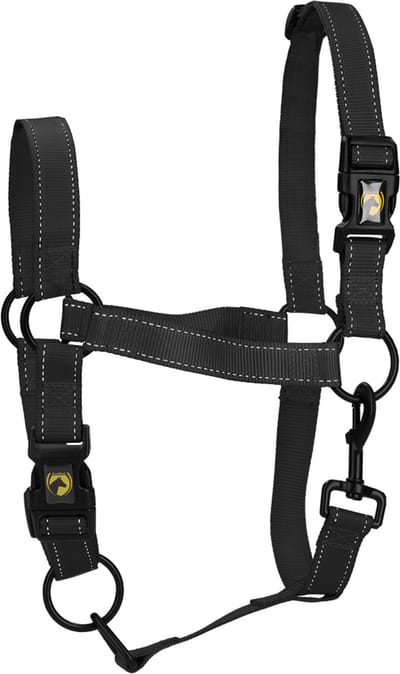 Excellent Horse - XS (Veulen) - Premium Essential Halster - Reflecterend halster voor paard - Geschikt voor paarden - Zwart