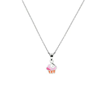 zilver gerhodineerd collier cupcake 36 + 4 cm 1337293