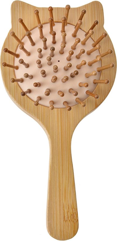 Clayre & Eef Haarborstel 16x8x3 cm Bruin Beige Hout Kat