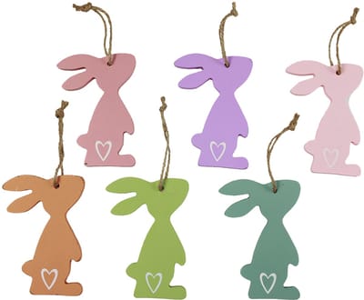 Paashaasdecoratie hangende decoratie hout Paasdecoratie pastel 10cm 10