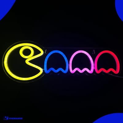 Neon Lamp - Game - Pacman - Dimbaar - Incl. Ophanghaakjes - Neon Sign - Neon Verlichting - Neon Led Lamp - Wandlamp