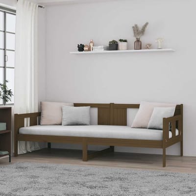 vidaXL - Slaapbank - massief - grenenhout - honingbruin - 90x190 - cm