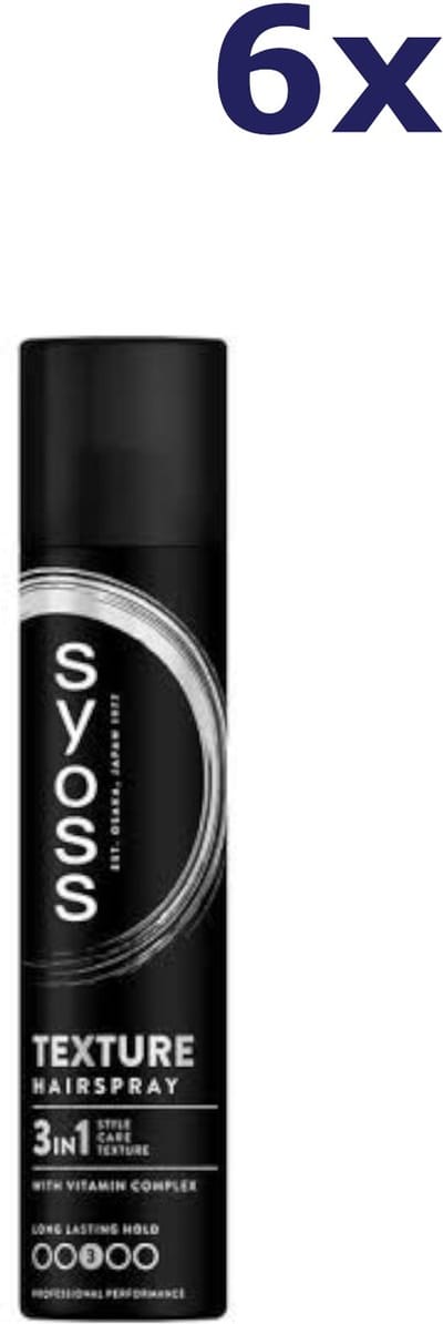 Syoss Texture - Haarspray - Styling, Verzorging, Herstel - Dikker Haargevoel - Directe Textuur - Voordeelverpakking - 6x300 ml