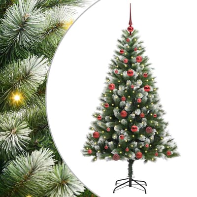 vidaXL - Kunstmatige - Scharnierende - Kerstboom - met - Gevlokte - Sneeuw - Warmwit