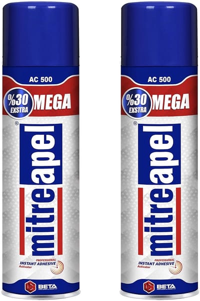 Mitreapel Spray Activator voor Secondelijm – Cyanoacrylaat Lijmversneller – 2 × 500 ml – Set van 2 – Snelle Uitharding – Betrouwbare & Directe Hechting