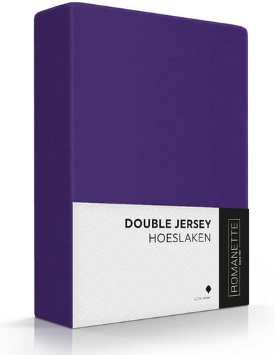 Romanette Hoeslaken Double Jersey Paars 80/90/100 x 200/210/220 cm