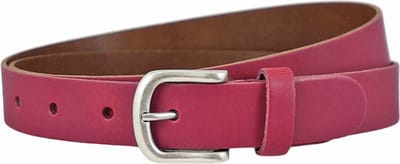 Landley Dames Riem Leer Fuchsia – Breedte 3 cm – Leren Vrouwen Riem - Lengte totaal 100 cm / Riemmaat 85