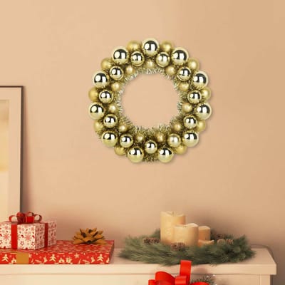 vidaXL - Kerstbal - Kransen - 2 - st - Goud - 33 - x - 33 - x - 7 - cm - Polystyreen