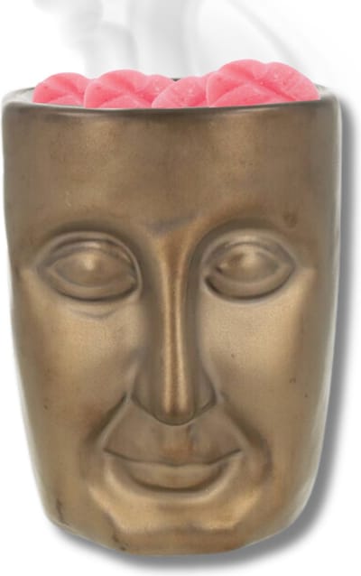 Scentchips® Gezicht - Waxbrander - Geurbrander - Oliebrander - Wax Melts Brander - Aromabrander - Ook Geschikt Voor Essentiële Oliën - Geurolie - Waxmelts - Brons