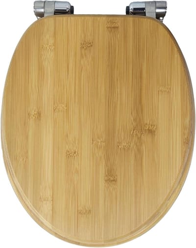 Toiletbril - Zachte sluiting - Badkamer vernieuwen - Rotan bamboe design - 36x42 cm - Natuurlijk