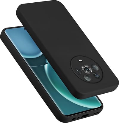 Cadorabo Hoesje geschikt voor Honor Magic 4 in LIQUID ZWART - Beschermhoes gemaakt van flexibel TPU silicone Case Cover