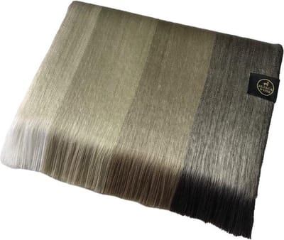 Alpaca D'Luxe Sjaal - Koffie - Beige - Scarf - Sjaal van alpacawol - Handgemaakte sjaal - Luxe cadeau - Sjaals Dames - Sjaals Heren - Lange sjaal - Gestreepte sjaal - Shawls - Zacht en Warm - Damesmode - Herenmode - Elegant - Zakelijk - Comfortabel